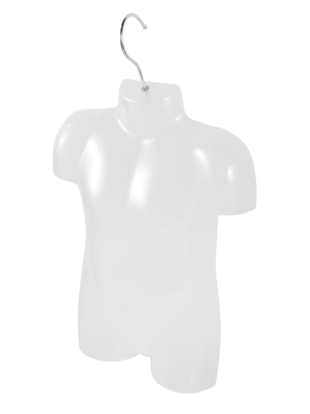 New White Child Torso Display Mannequin with Metal Hanger